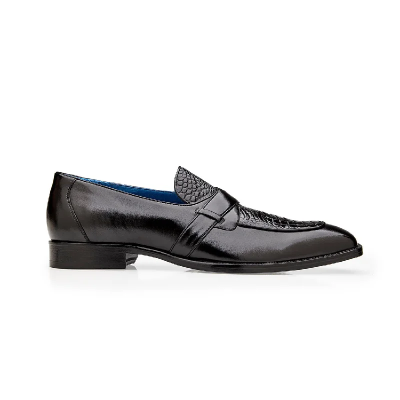 breathable office loafers-Belvedere Tornado R74 Men's Shoes Alligator / Calf-Skin Leather Slip-on Loafers (BV3173)