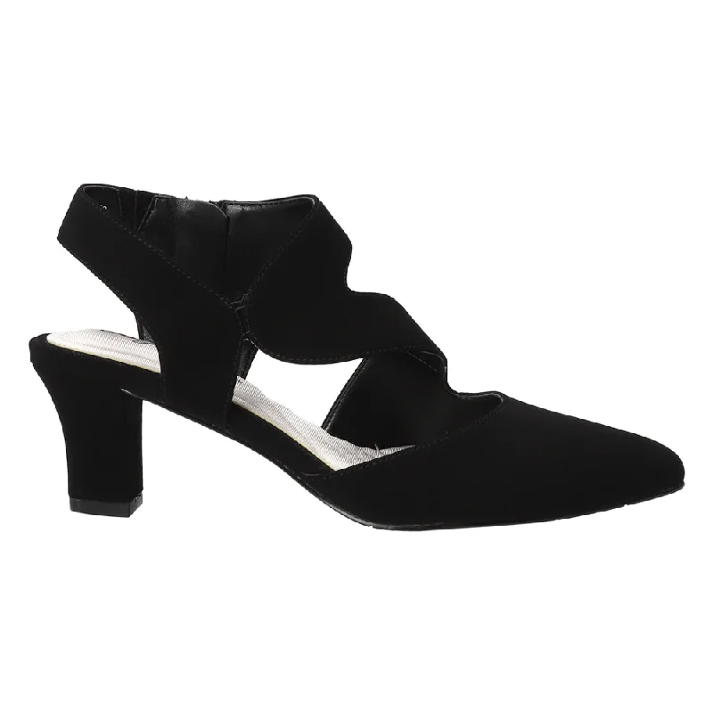 high heels for pairing with professional dresses -Venue Zippered Block Heel Asymmetrical Pumps