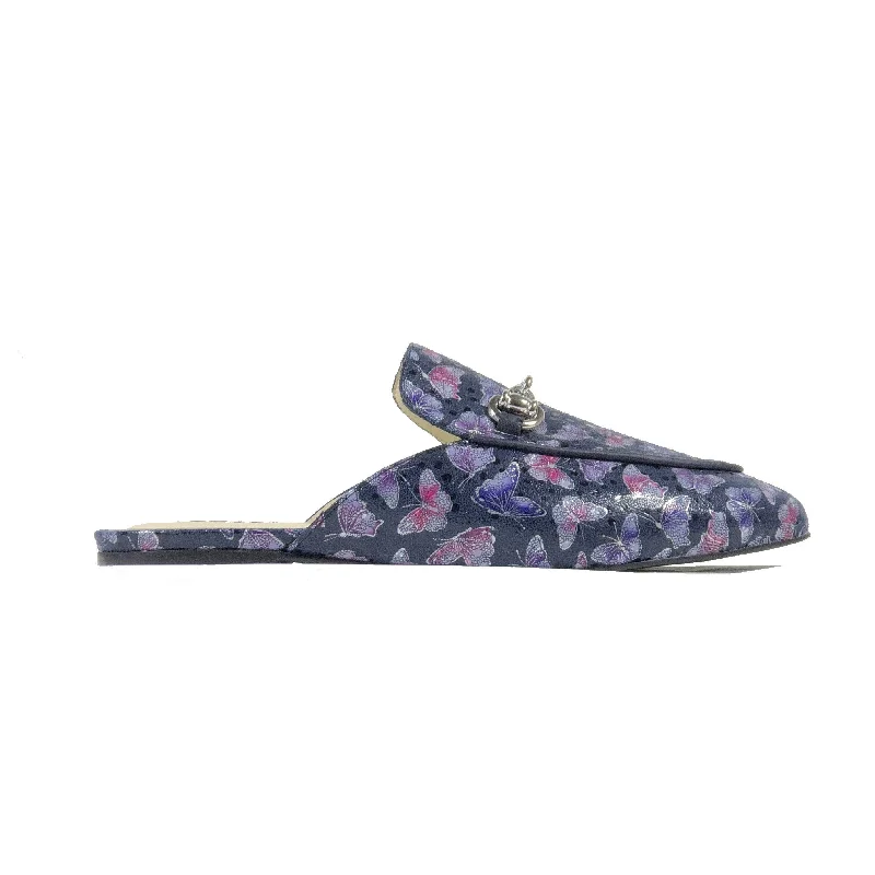 durable sandals for rough terrain -'Lucinda' vegan textile slides by Zette Shoes - deep navy