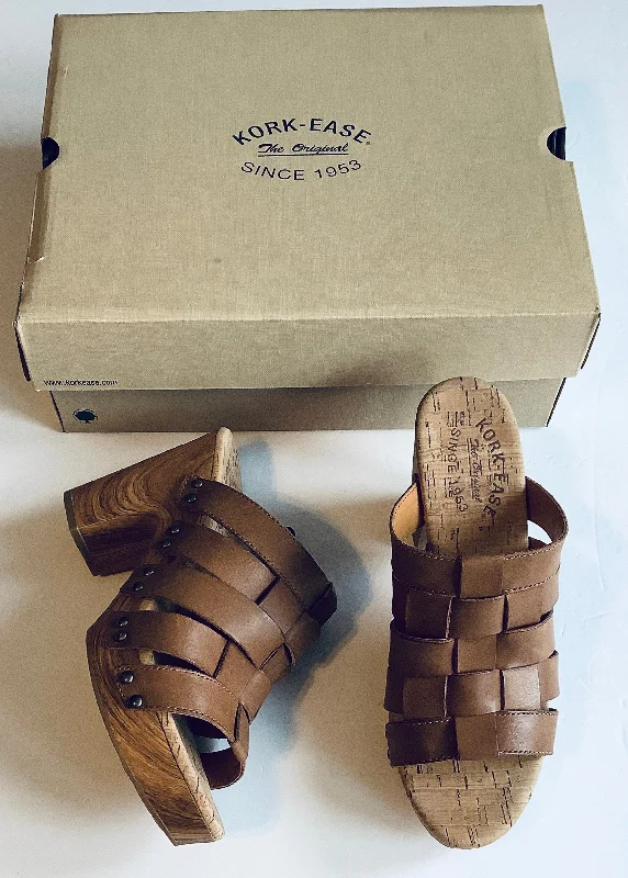 sandals for summer days -Sandals Heels Block By Kork Ease In Brown, Size: 8