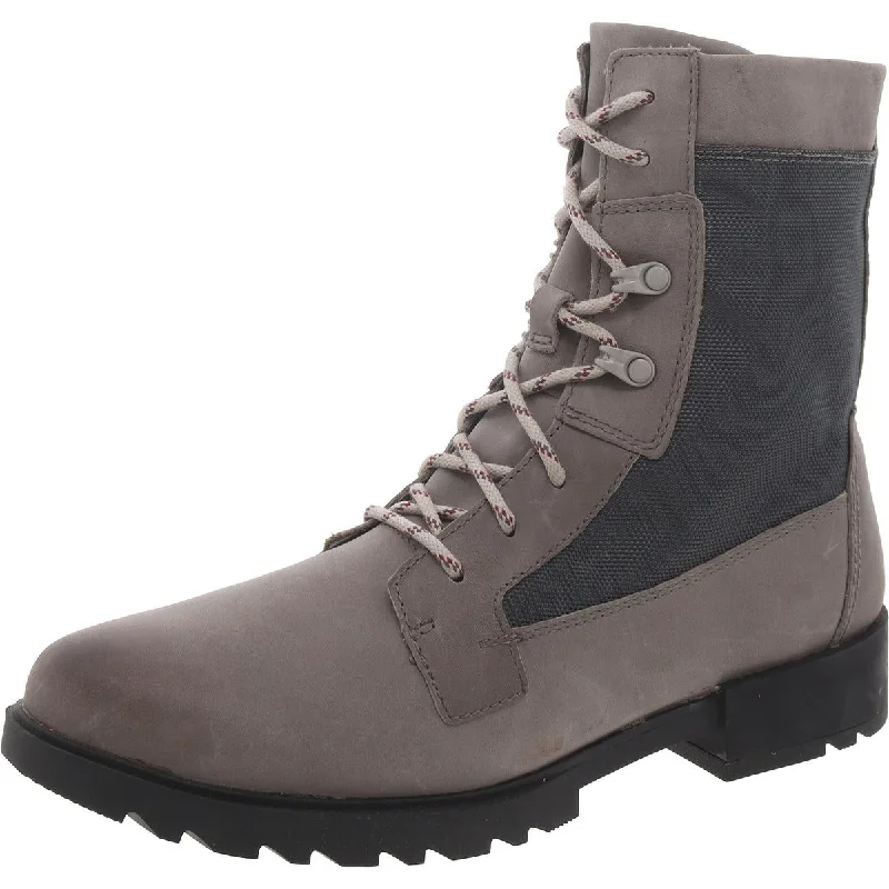 Stylish boots for icy urban paths -Sorel Womens Emelie II  Leather Block Heel Combat & Lace-Up Boots