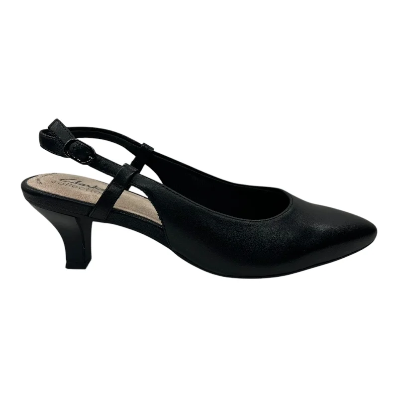 trendy high heels with fun embellishments -Shoes Heels Kitten By Clarks In Black, Size:8.5