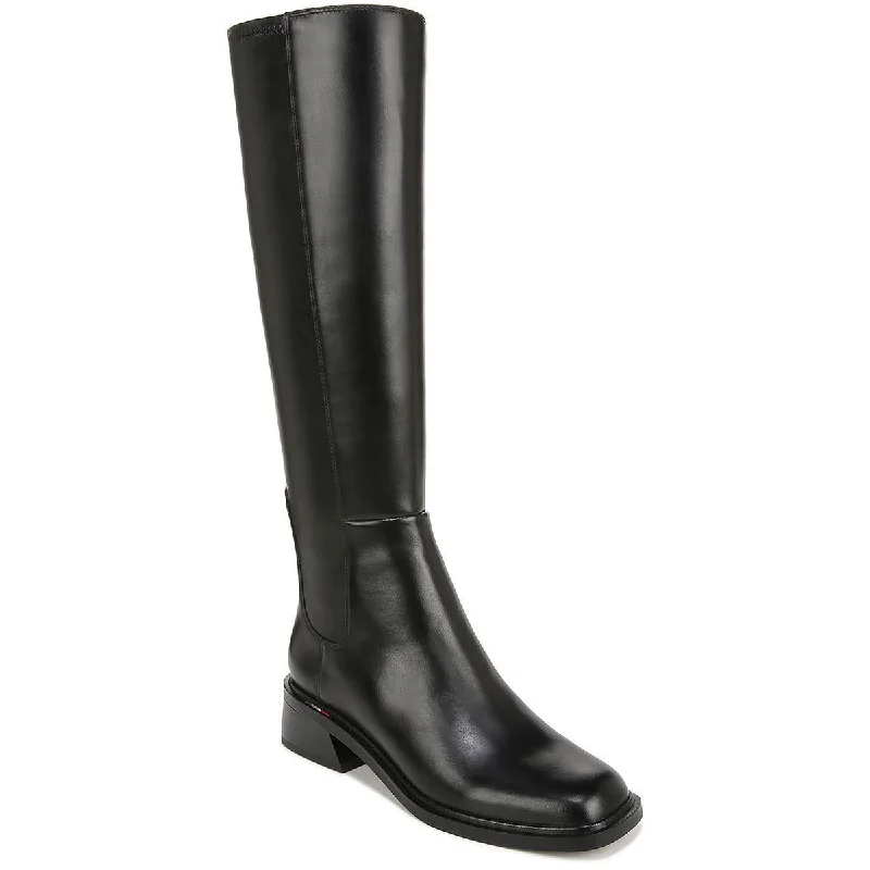 Boots for snowy trails with added warmth -Franco Sarto Womens Giselle Leather Wide Calf Knee-High Boots