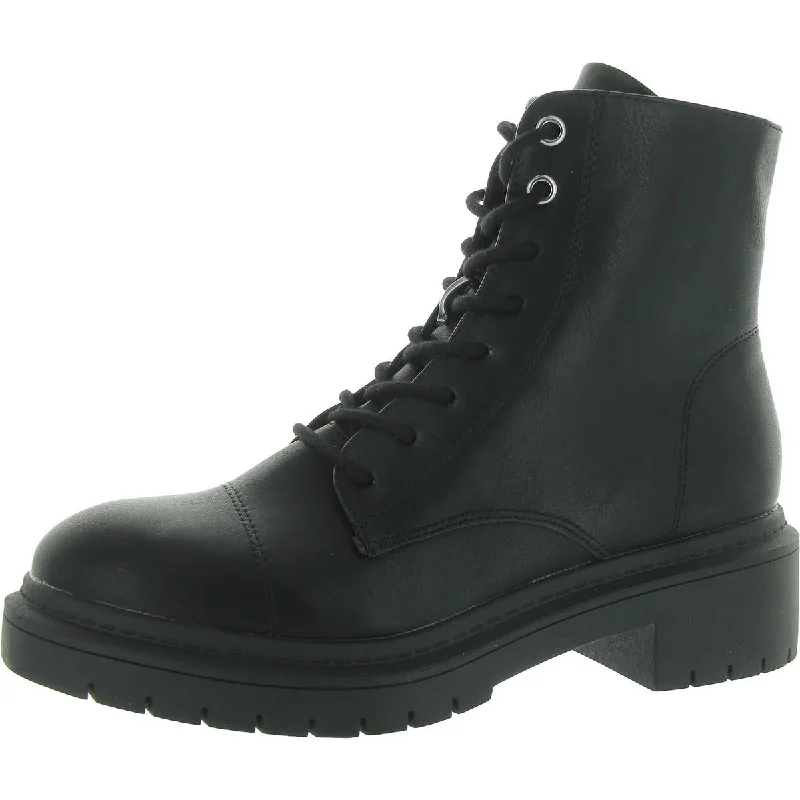 Best boots for standing all day -Style & Co. Womens Zahara Zip Up Lug Sole Combat & Lace-Up Boots