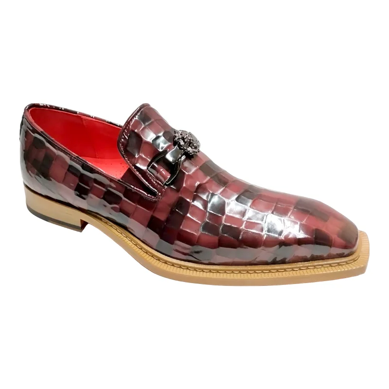 sleek white loafers-Emilio Franco Narciso Men's Shoes Patent Leather Multi Croco Print Formal Loafers (EFC1108)