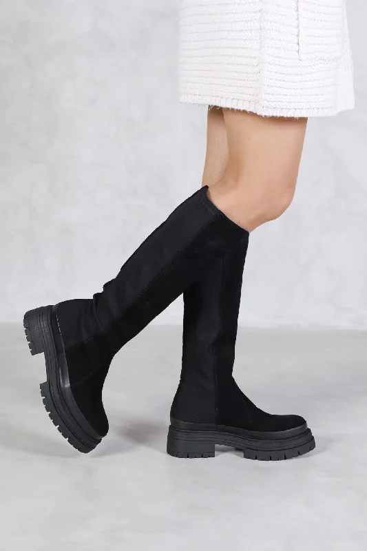 Chunky heel boots for women -MARGARET BLACK