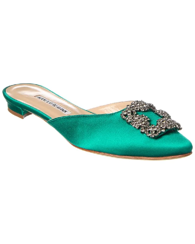 Manolo Blahnik Hangisi Satin Flat