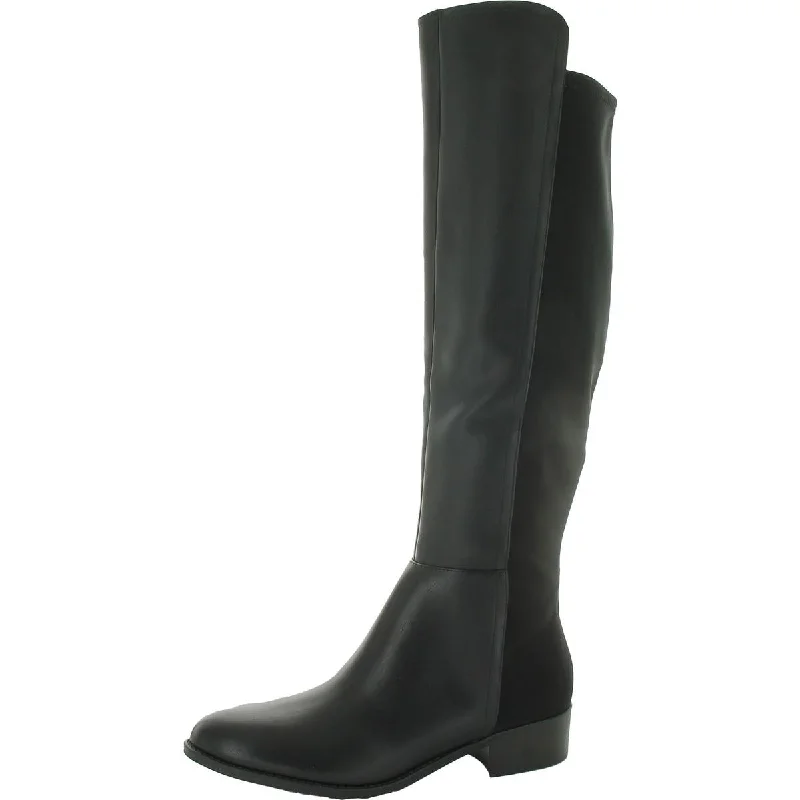 Stylish ankle boots for every season -Nine West Womens Nayli 3 Mixed Media Block Heel Knee-High Boots