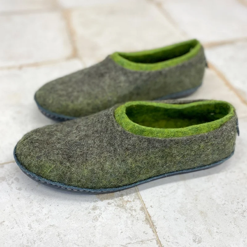 Slippers for travel rest-2in1 - Dual-Layered Felted Wool House Slippers for Men