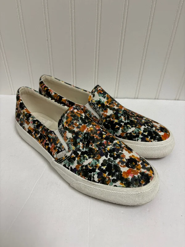 comfy pointed flats-Floral Print Shoes Flats Keds, Size 9.5