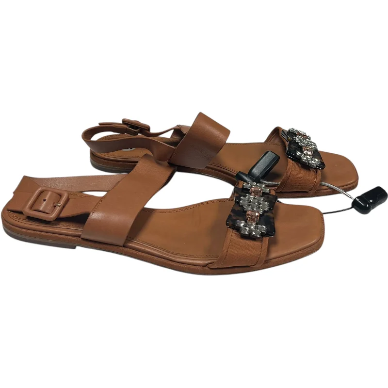 comfortable sandals for standing all day -Sandals Designer By Tory Burch In Brown, Size: 9.5