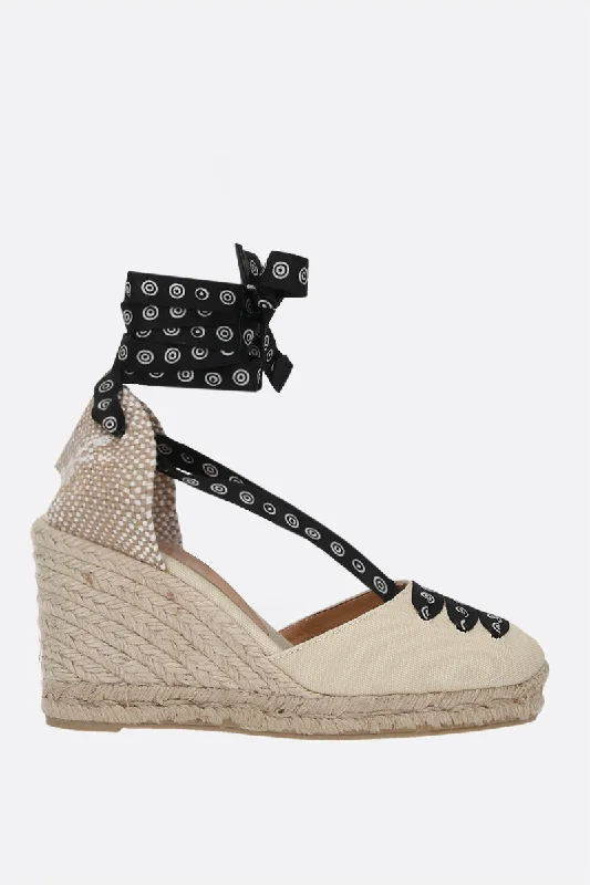 cute striped flats-Coralia canvas wedge espadrilles