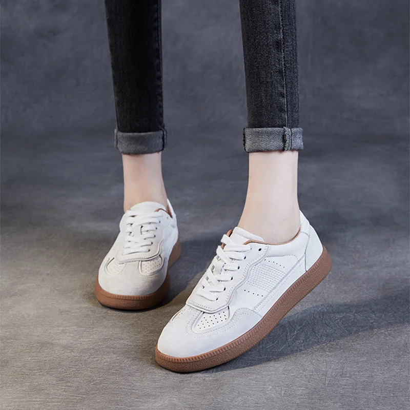 Women Soft Leather Fashion Casual Training Sneakers