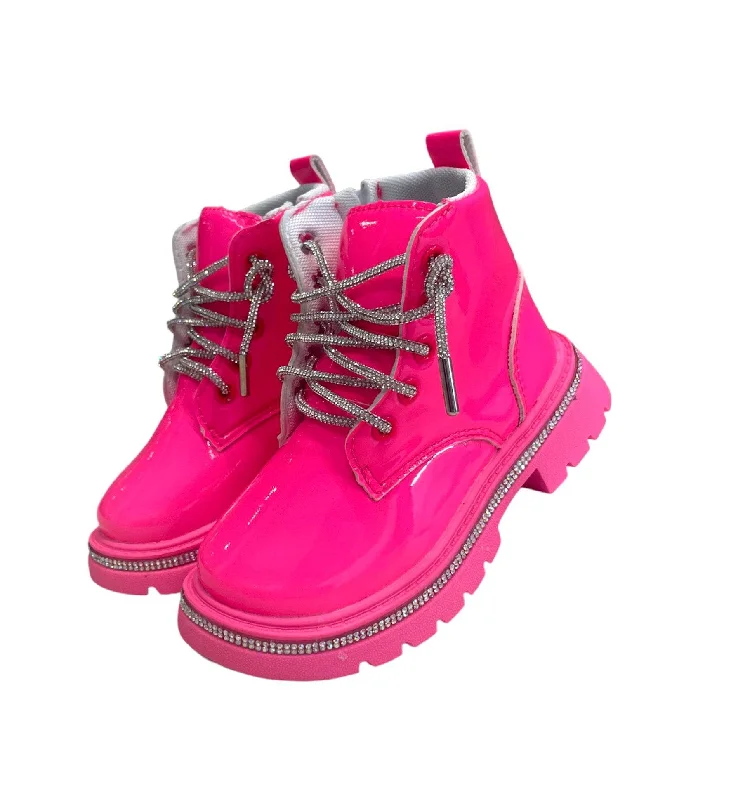 Stylish boots for cold weather protection -Hot Pink Crystal Boots