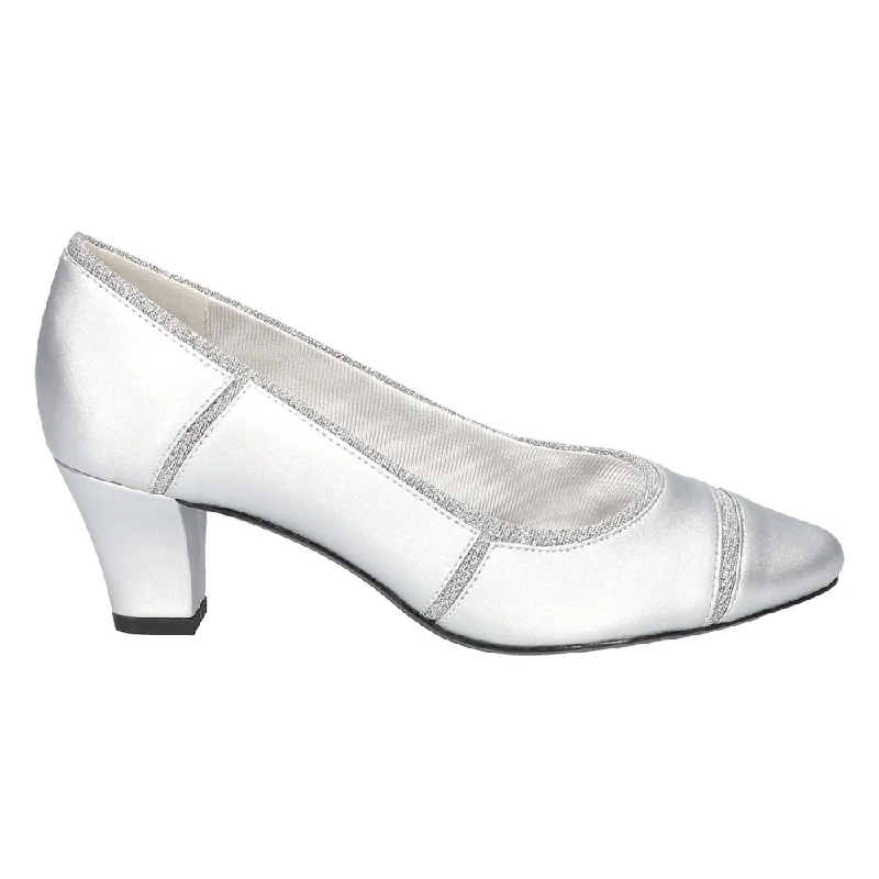 high heels for sophisticated looks at garden parties -Datia Metallic Wedding Block Heel Pumps