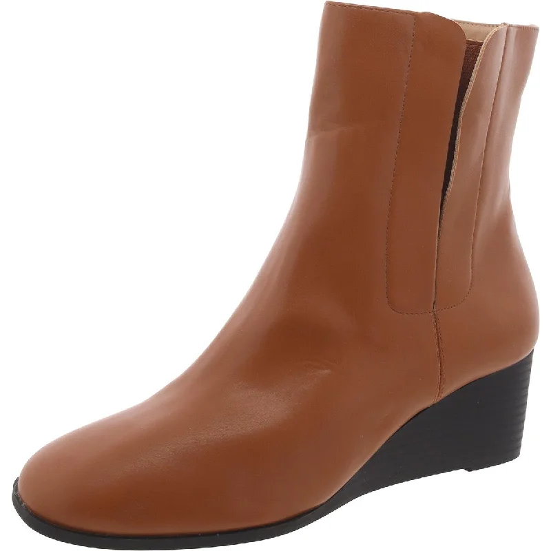 Comfortable boots for urban winter conditions -Journee Collection Womens Faux Leather Heeled Wedge Boots