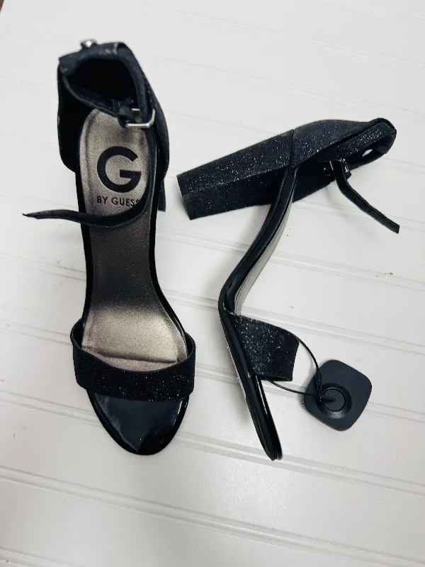 sandals with metallic finish -Sandals Heels Block By G By Guess In Black, Size: 8