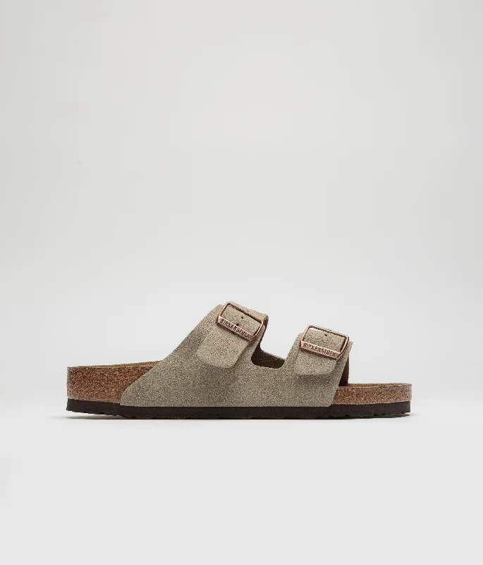 sandals for beach strolls -Birkenstock Arizona BS Sandals - Taupe