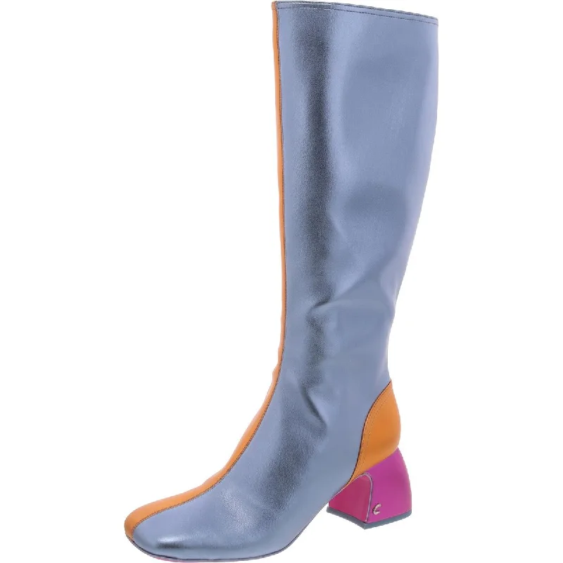 Boots for comfort in snowy weather -Circus by Sam Edelman Womens Olympia Faux LEather Block Heel Knee-High Boots