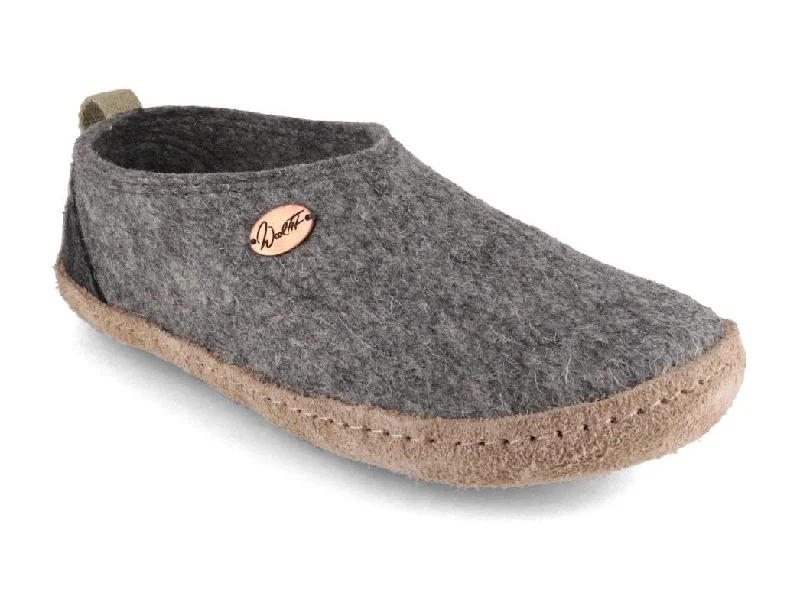 Slippers for warm hues-WoolFit® Highland | Unisex High Back Felt Slippers, light grey