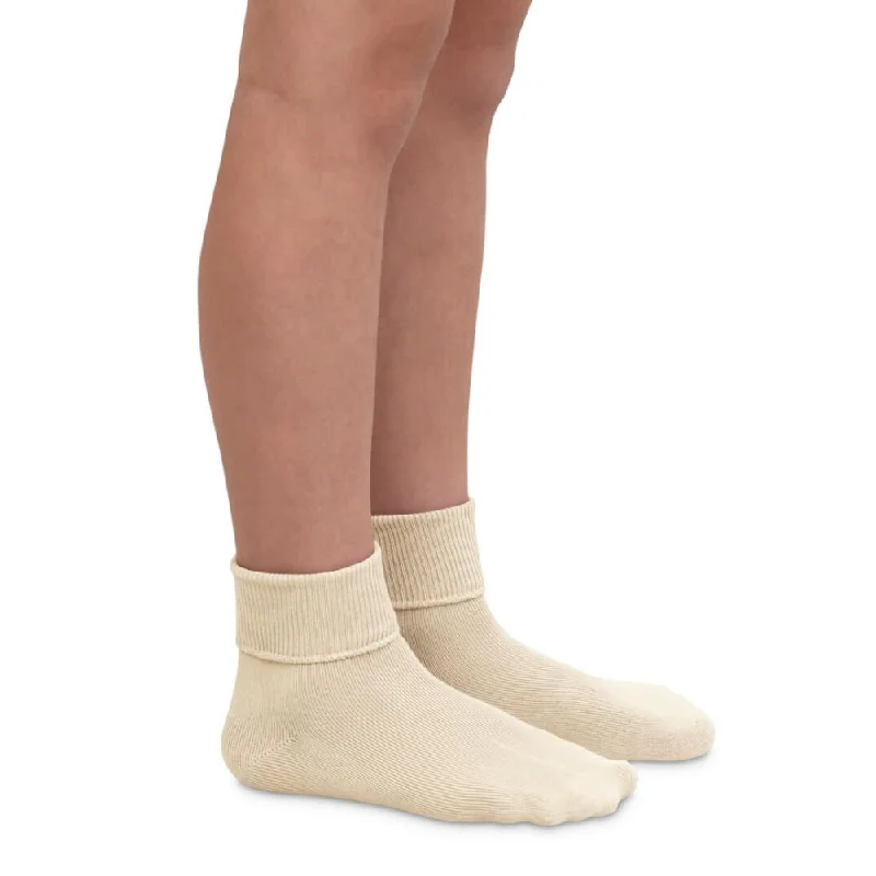 Jefferies Socks Smooth Toe Organic Cotton Turn Cuff Natural Socks 10-12