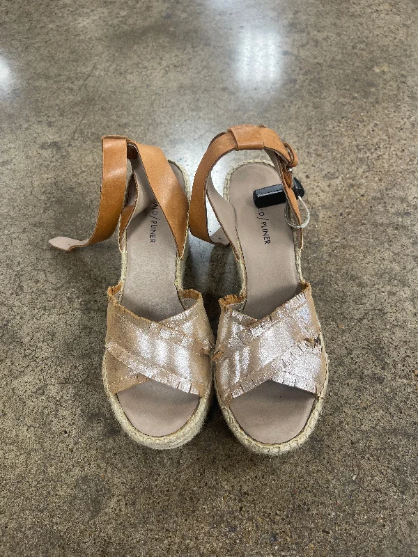 sandals for summer journeys -Sandals Heels Wedge By Donald Pliner In Tan, Size: 9