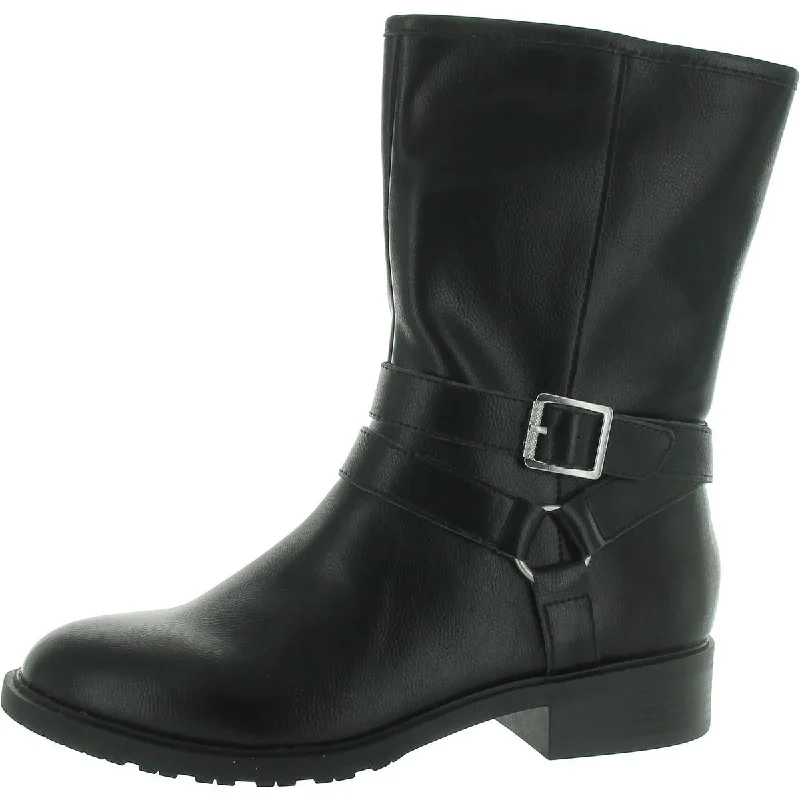 Insulated snow boots for women -Style & Co. Womens Valeriee Faux Leather Solid Mid-Calf Boots