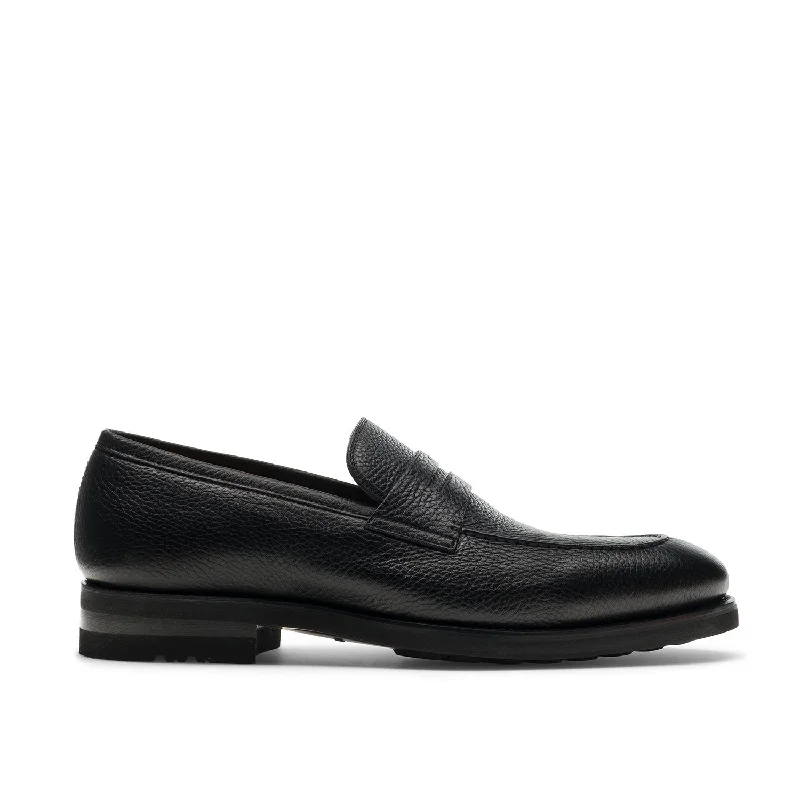 stylish summer loafers-Magnanni Matlin III 24671 Men's Shoes Black Full Grain Leather Casual Penny Loafers (MAGS1110)