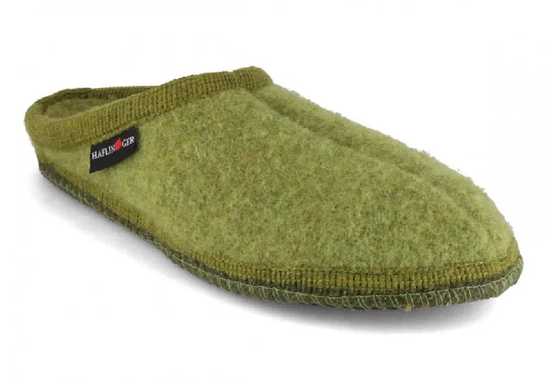 Slippers with casual rest-HAFLINGER AS Classic Slippers | Alaska, apine green