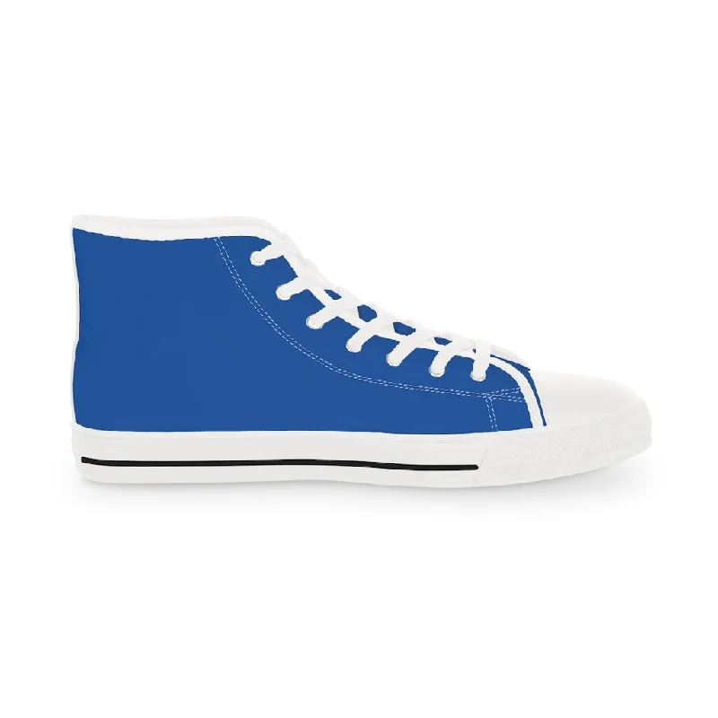 Dark Blue Men's High Tops, Modern Minimalist Best Men's High Top Sneakers (US Size: 5-14)