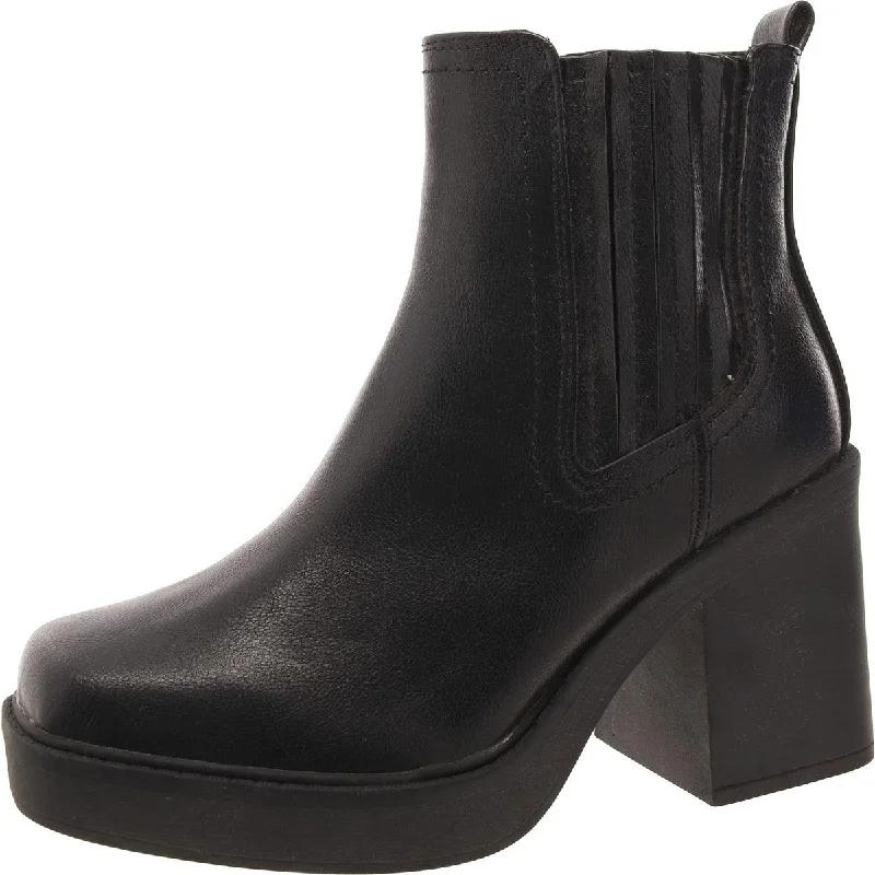 Boots for trekking on ice with warmth features -Mia Womens Emire Faux Leather Pull On Chelsea Boots