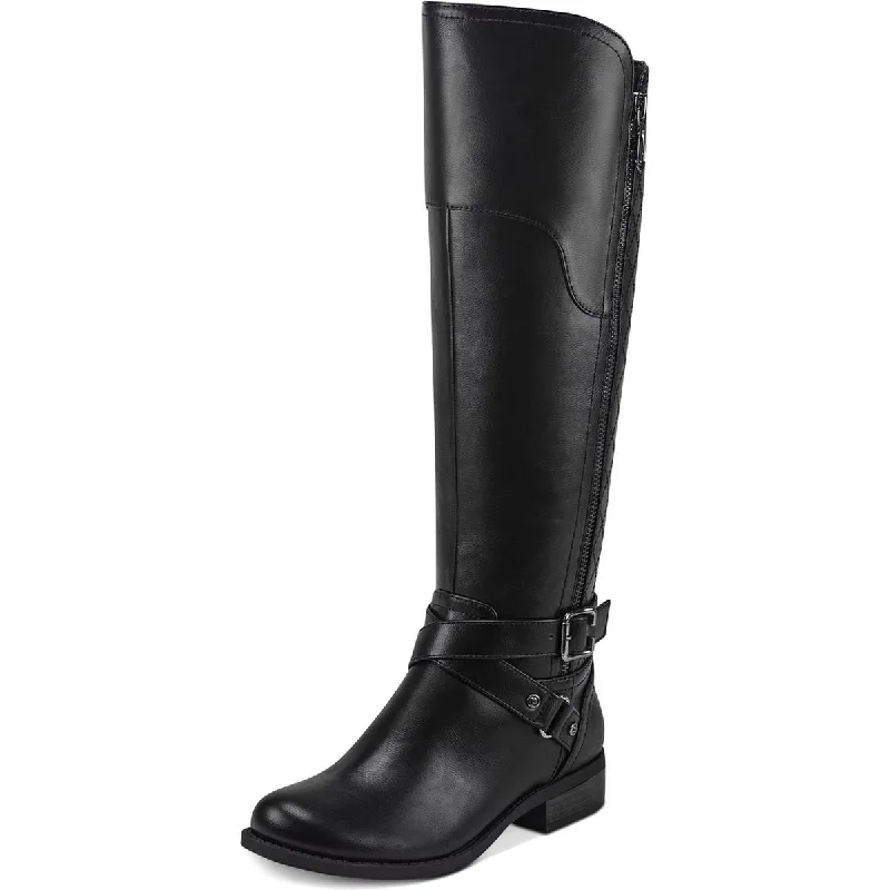 Comfortable boots for hiking in snow-covered trails -G by Guess Womens Haydin Faux Leather Wide Calf Riding Boots