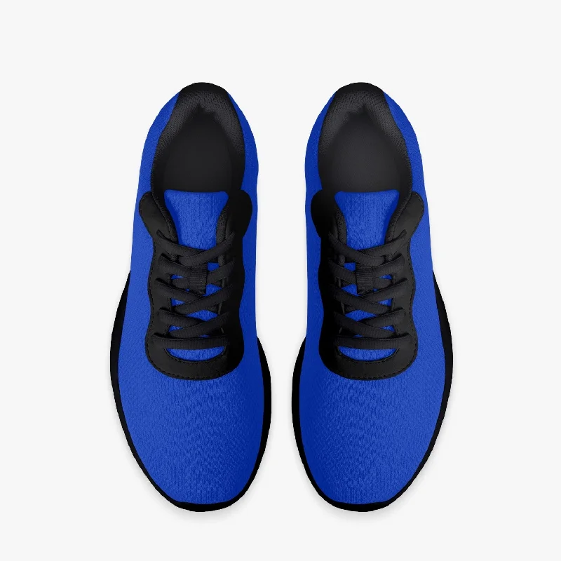 Navy Blue Color Men's Sneakers, Soft Solid Color Best Lifestyle Unisex Casual Designer Mesh Running Shoes With Black Soles