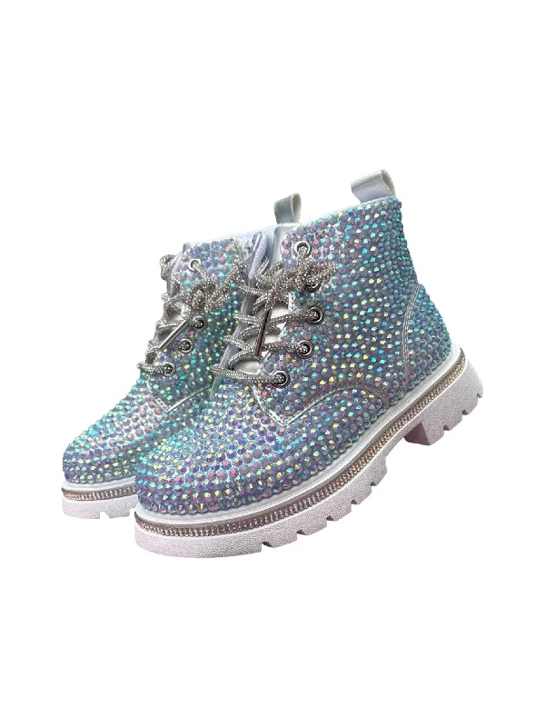 Durable boots for outdoor trekking in the snow -Hologram Sparkle Boots