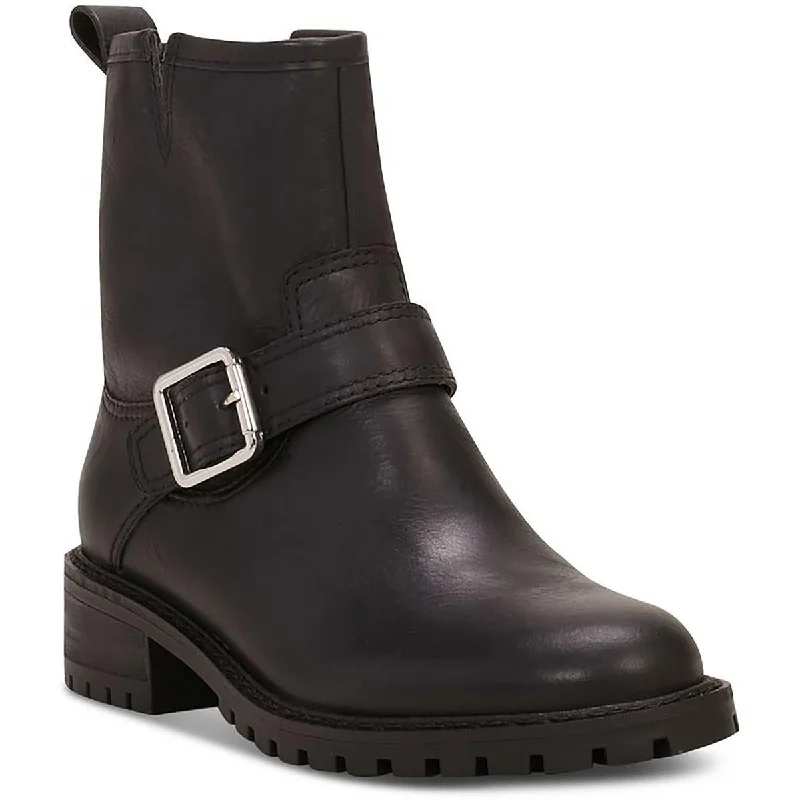 Warm and cozy boots for winter adventures -Lucky Brand Womens Leather Zip Up Motorcycle Boots