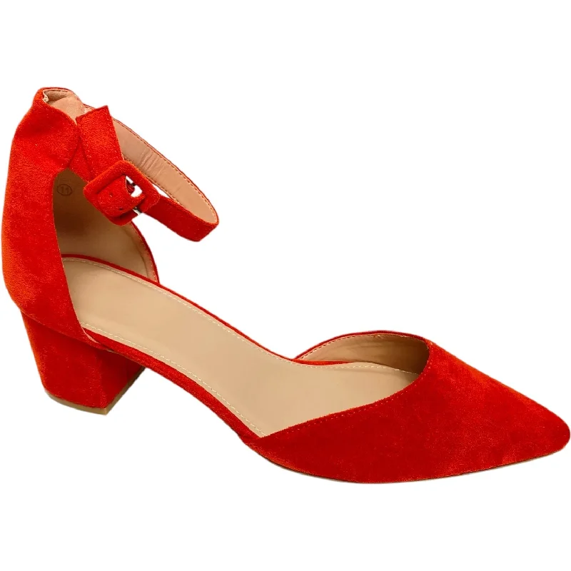 elegant high heels with minimalist style -Shoes Heels Block By Clothes Mentor In Red, Size: 11