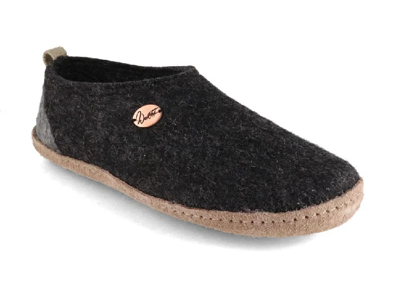 Slippers for warm rest-WoolFit® Highland | Unisex High Back Felt Slippers, dark grey