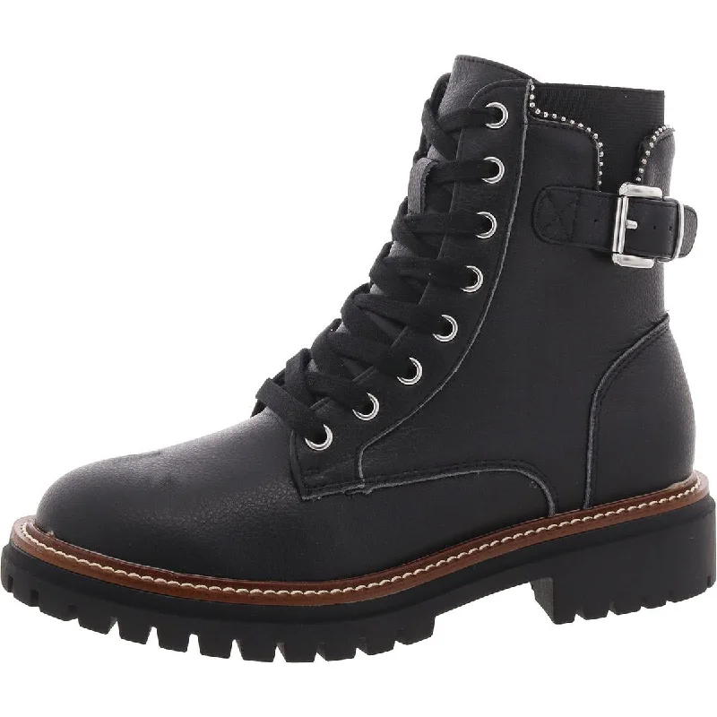 Stylish boots for outdoor winter events -Mia Womens Foster Leather Lugg Sole Combat & Lace-Up Boots