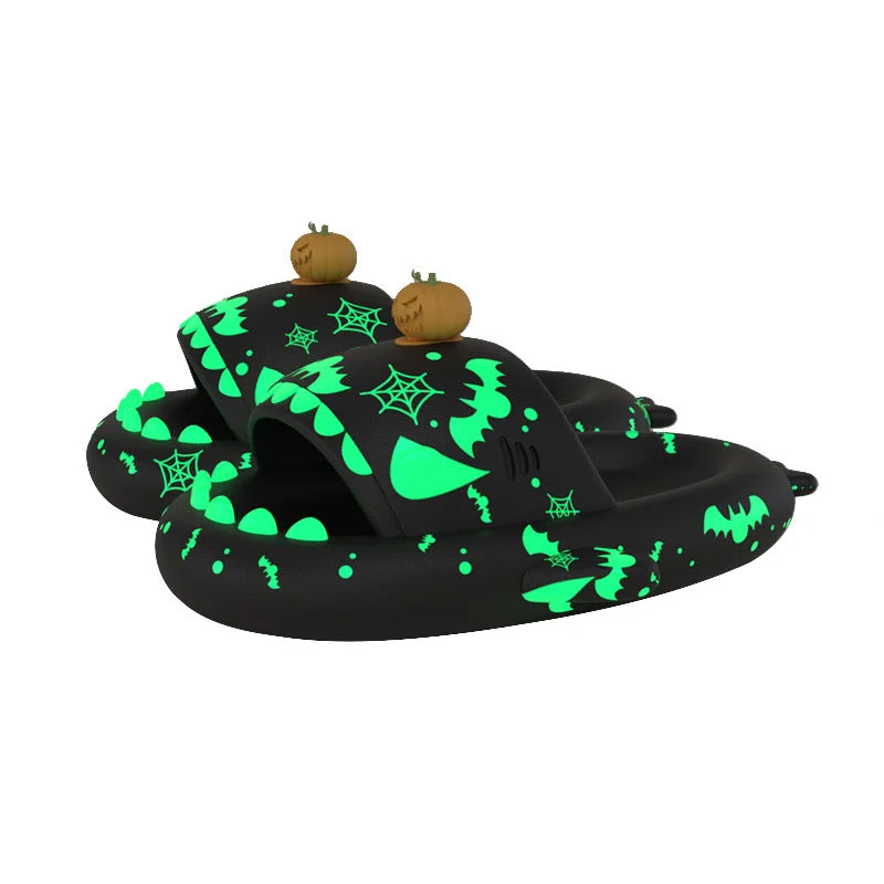 Slippers for casual vibes-The Luminous Unisex Sizing Slippers Christmas Charms Shark Sandals