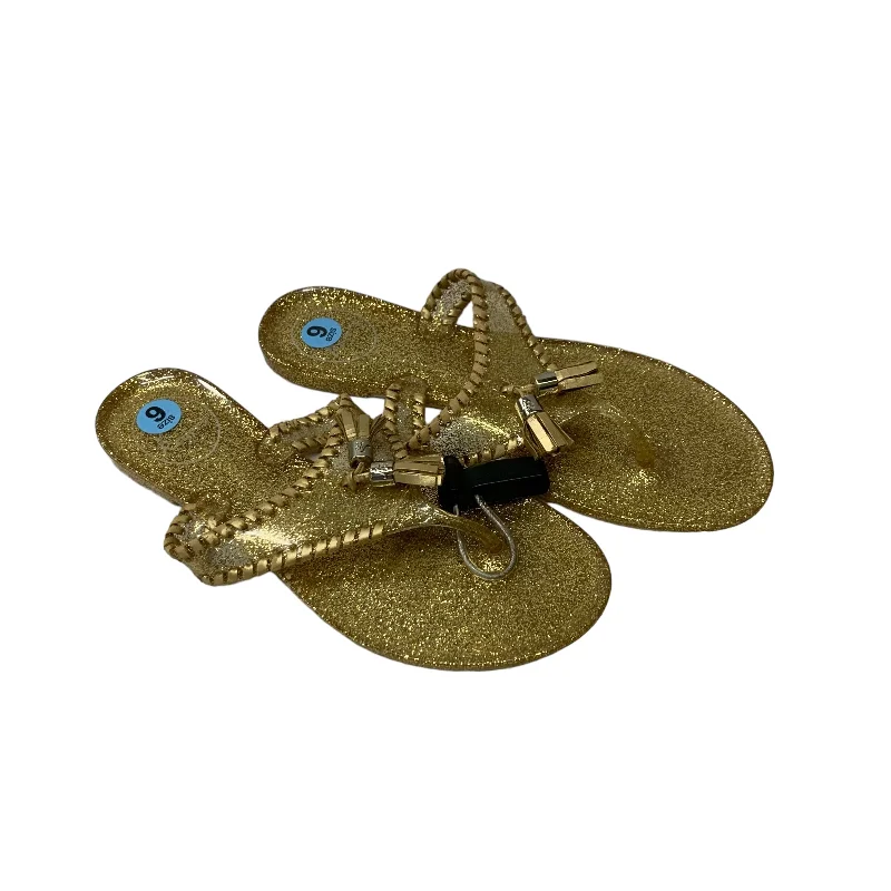 sandals for poolside relaxation -Sandals Designer By Jack Rogers In Gold, Size: 6