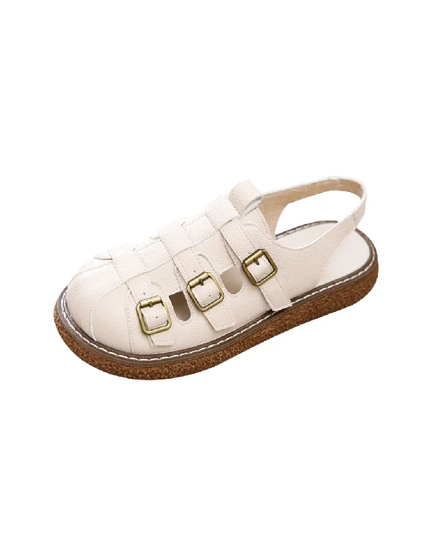 sandals with lightweight uppers -Buckles Front Close Toe Sandals Slingback