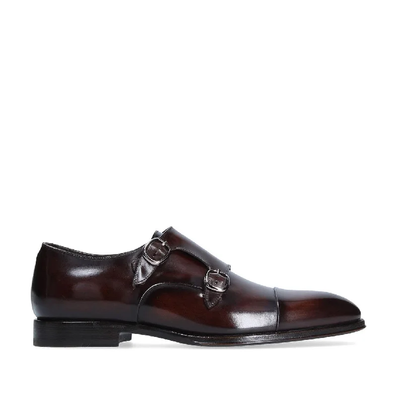 stylish fall loafers-Franceschetti Genoa Men's Shoes Calf-Skin Leather Double Monk-Straps Loafers (FCCT1023)