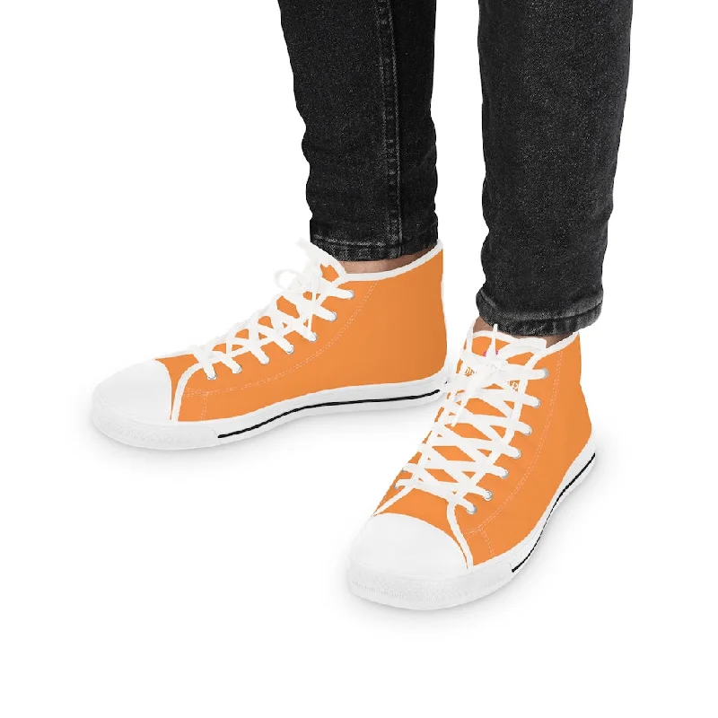 Orange Color Men's High Tops, Orange Modern Minimalist Best Men's High Top Sneakers (US Size: 5-14)