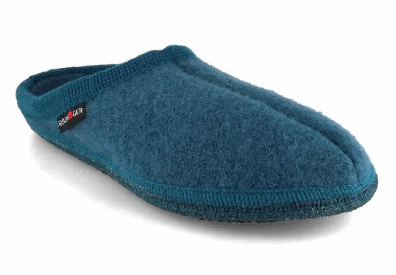 Slippers for fall rest-HAFLINGER Men Women Felt Slippers 'Alaska', turquoise