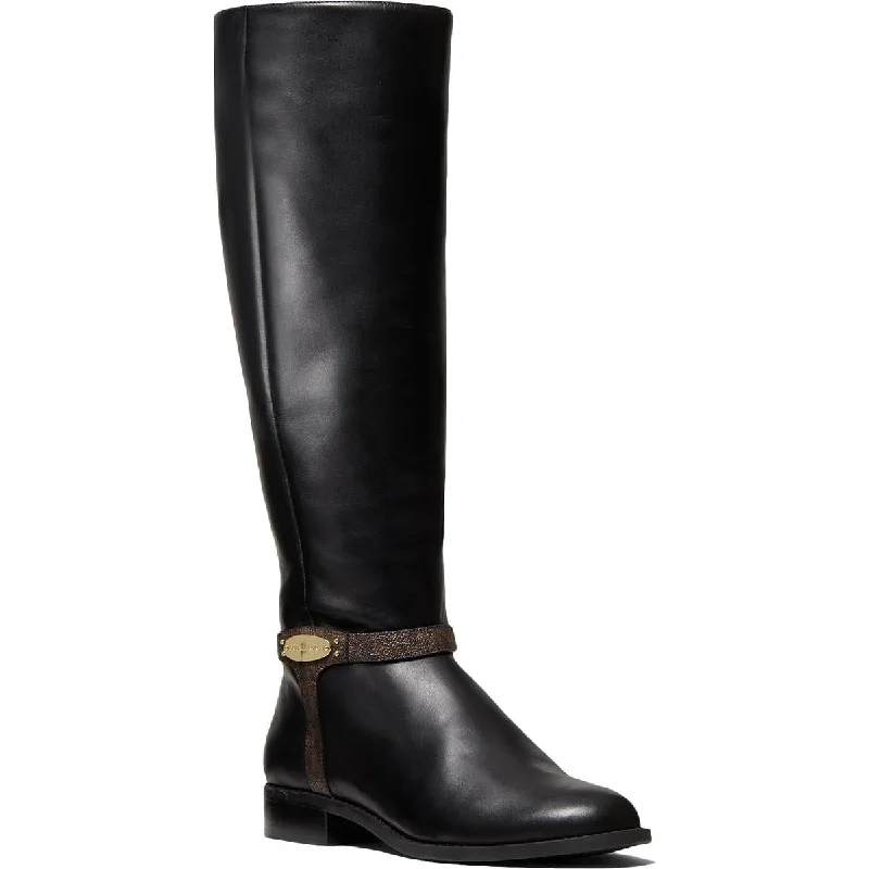 Comfortable boots for urban winter trekking -MICHAEL Michael Kors Womens Finley Leather Tall Mid-Calf Boots