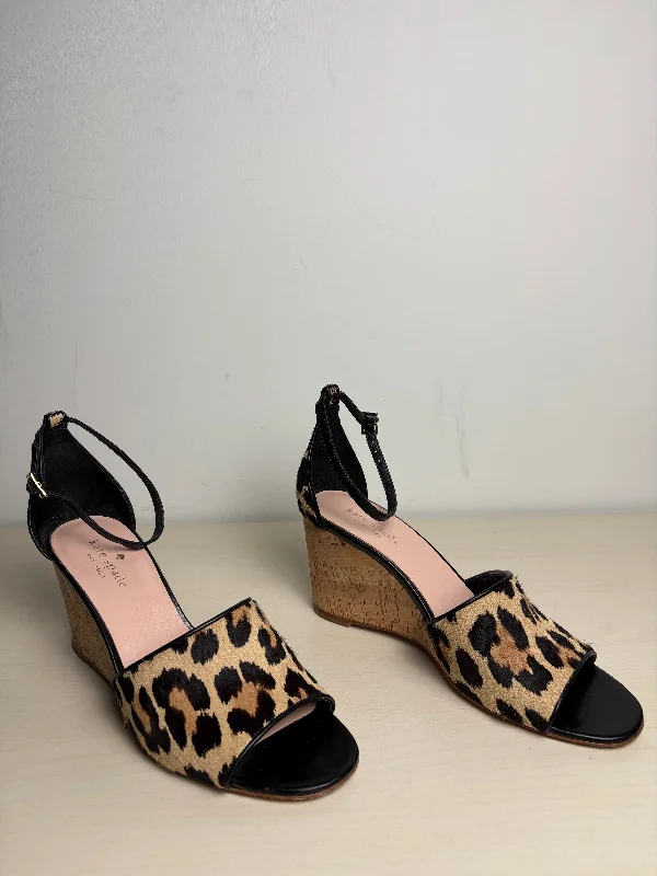 men’s sandals with leather straps -Sandals Designer By Kate Spade In Animal Print, Size: 8