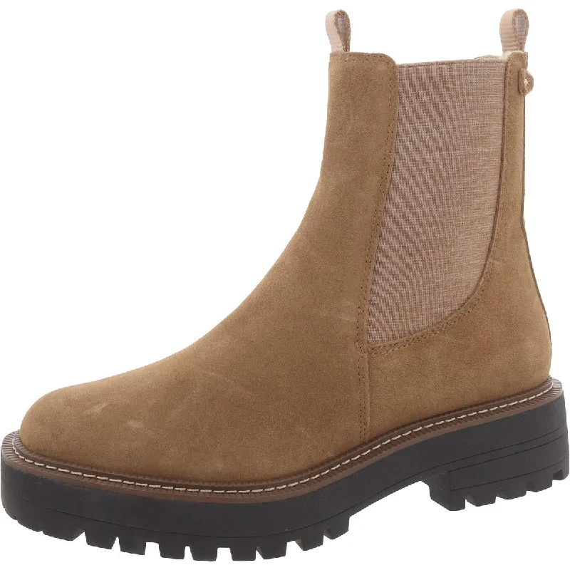 Boots for outdoor sports activities -Sam Edelman Womens Faux Suede Lugg Sole Chelsea Boots