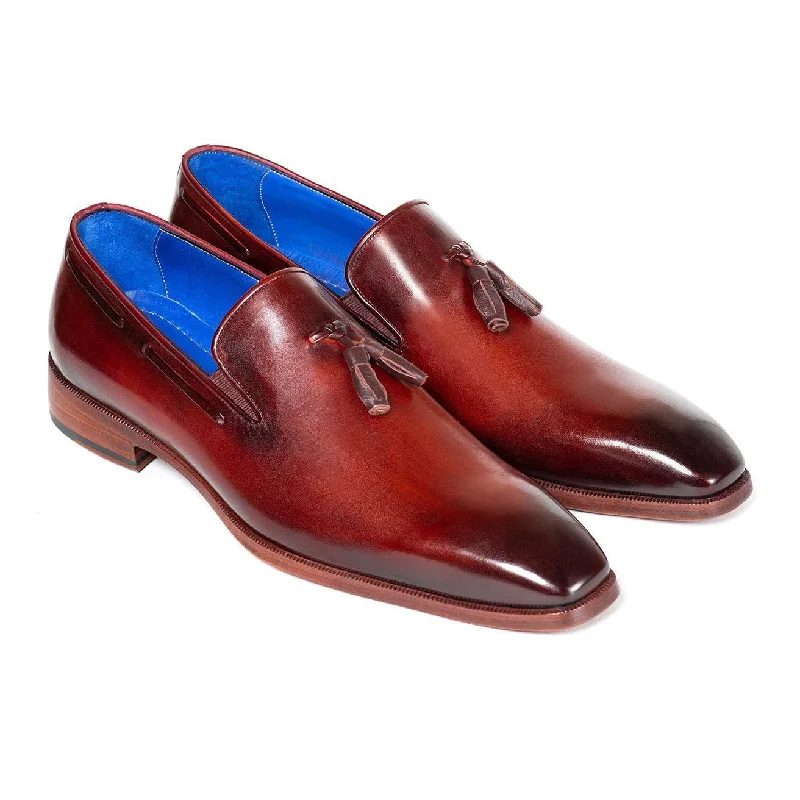 simple everyday loafers-Paul Parkman 5141GBRW Men's Shoes Garnet Brown Calf-Skin Leather Tassels Loafers (PM6282)