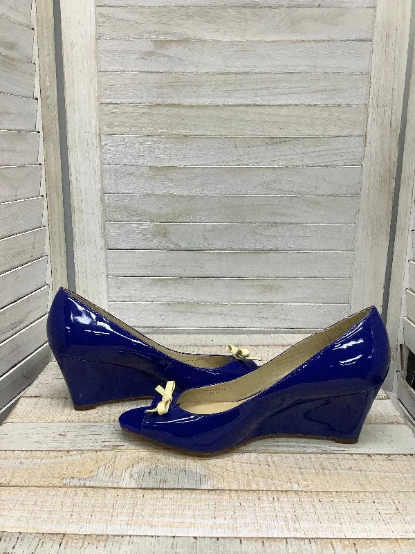 sandals for summer evenings -Sandals Heels Wedge designer By Kate Spade In Blue, Size: 8.5