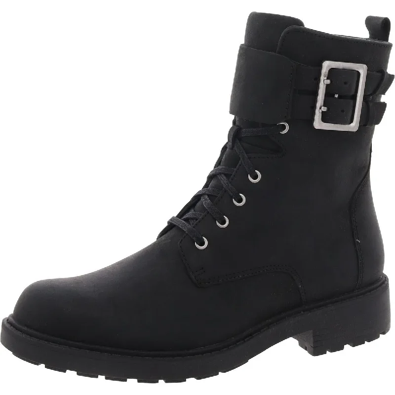 Stylish boots for cold weather city adventures -Clarks Womens ORINOCO 2 LACE Leather Cushioned Footbed Combat & Lace-Up Boots